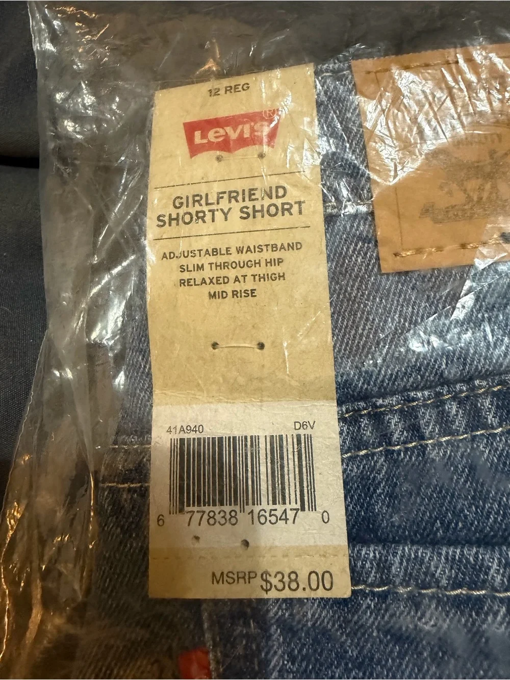 Levi's Girls Girlfriend Shorty Denim Shorts in Light Blue with Lace Trim